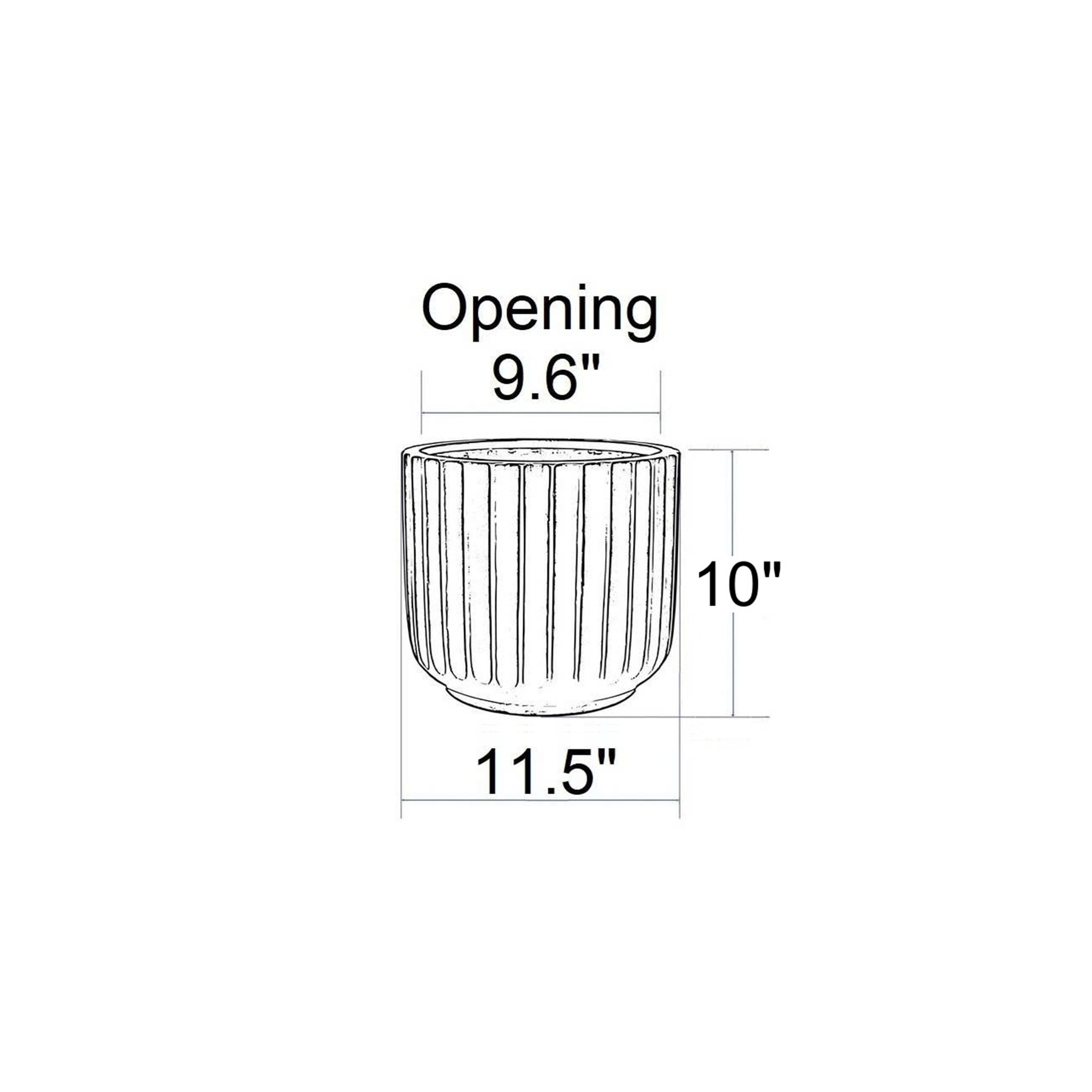 Allenville Fiberstone Planter, 10" H x 11.5" W x 11.5" D, Gray
