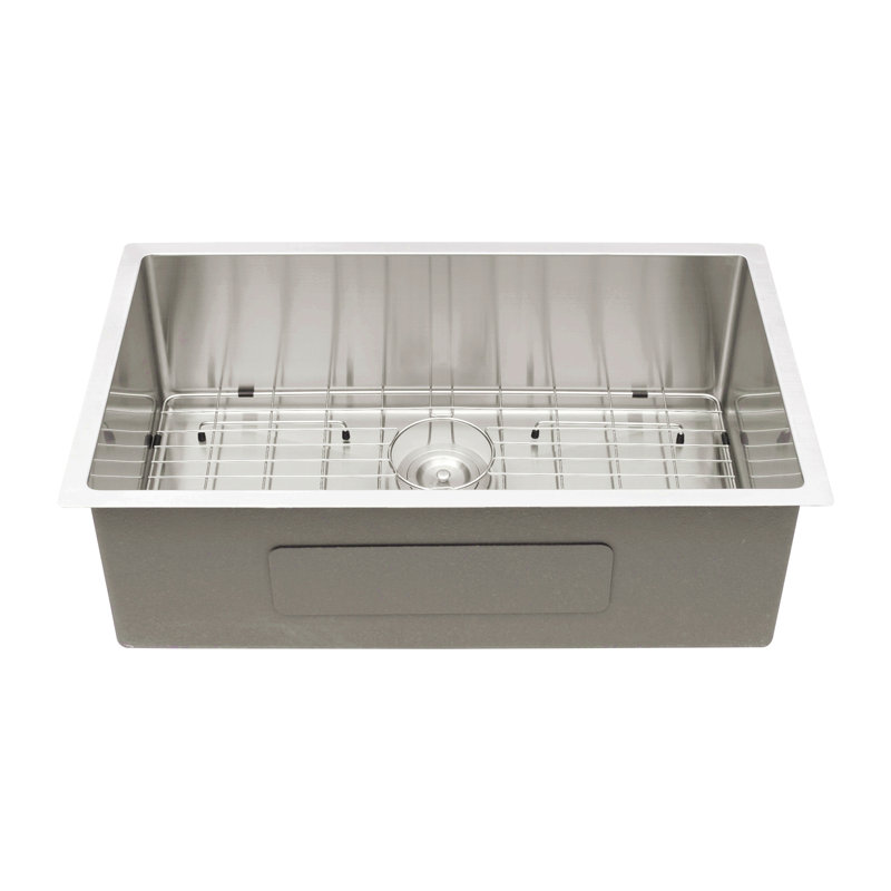 Évier de cuisine encastré à simple cuve en acier inoxydable 33 po x 19 po x 10 po