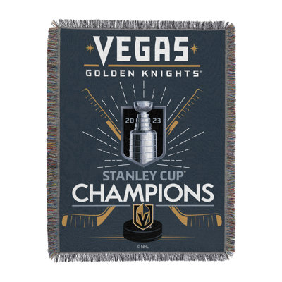 NHL Vegas Golden Knights Throw Blanket, 2023 Stanley Cup Champions Hockey Decor, 48x60