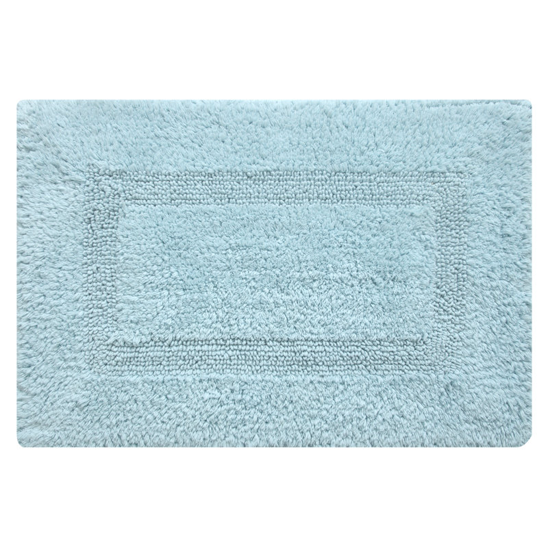 Edilio Cotton Bath Rug, Blue, 16'' W x 24'' L