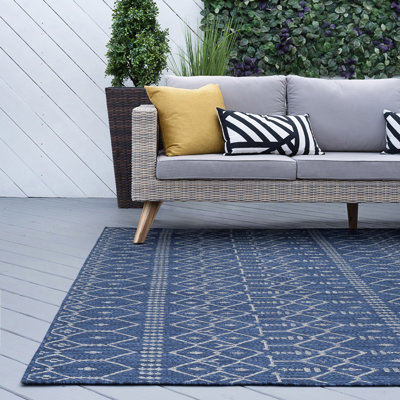 Tapis intérieur / extérieur bleu marine Aitken
