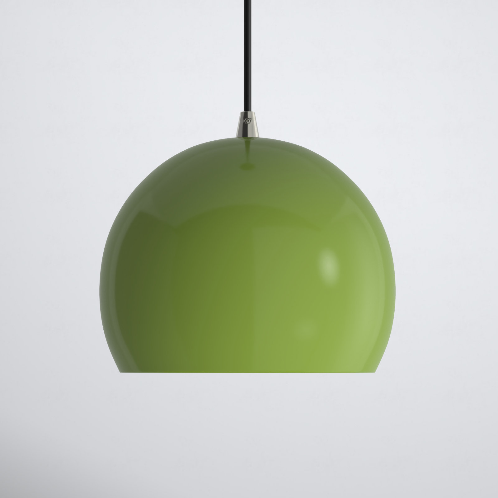Schultz Dimmable Globe Single Light Pendant, Shiny Apple Green