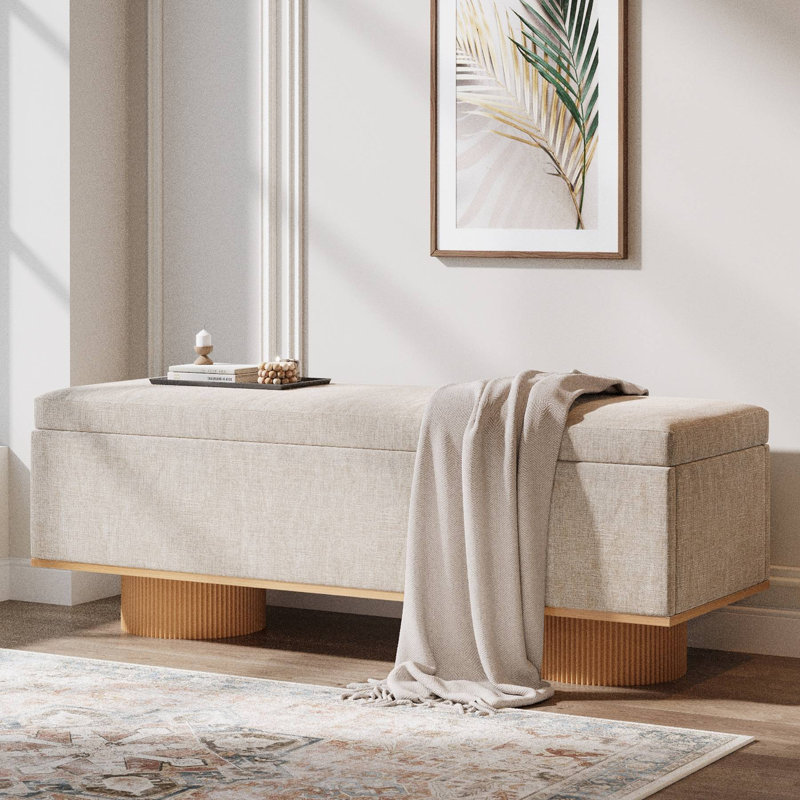 Polyester Upholstered Storage Bench