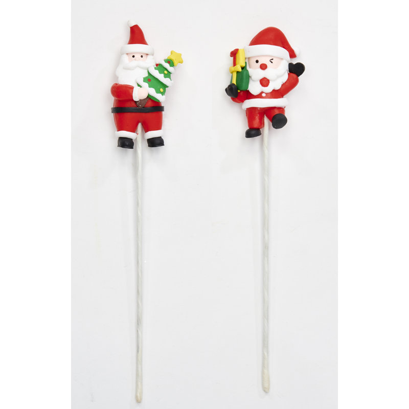 Ensemble 2 pièces père Noël en argile polymère 3 po