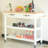 Kitchen Island & Kitchen Cart, Rubber Wood Top, Mobile Kitchen Island With Two Lockable Wheels, Simple Design For Easy Storing And Fetching, Two Drawers Give Unique Storage For Special Utensil.