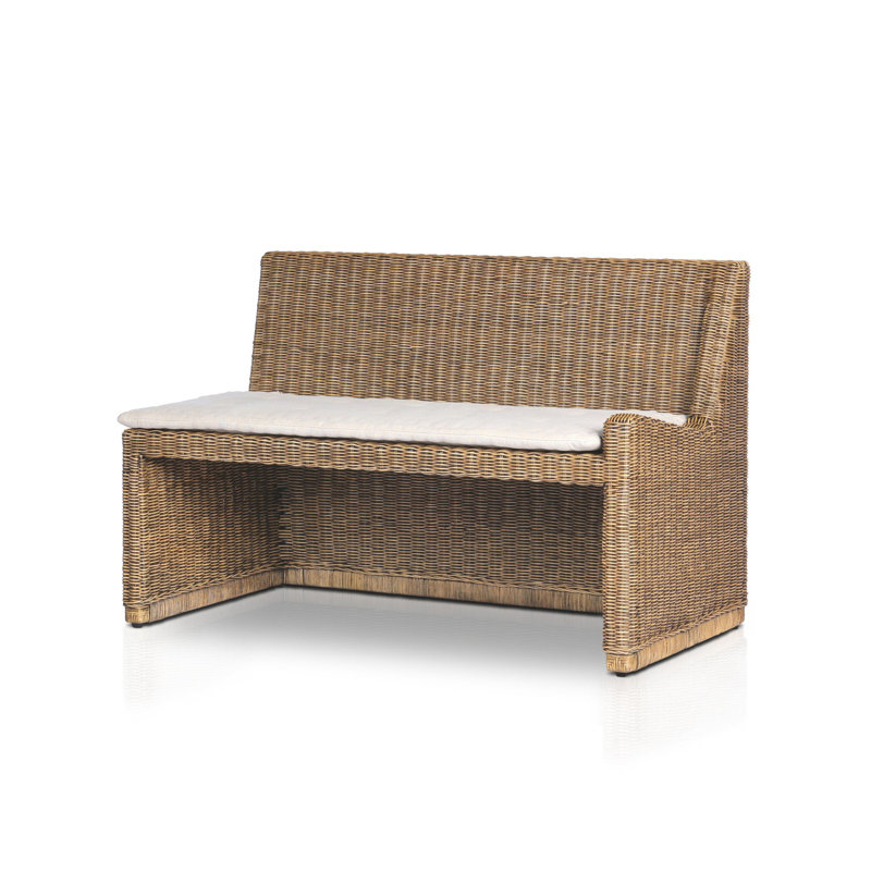 Senna Woven Dining Bench, 33" H x 49" W x 26.25" D