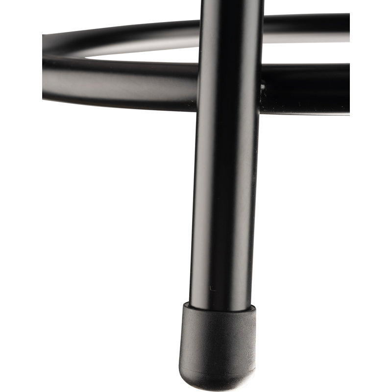 Ergonomic Lab Stool with Footring, Black, 30" H