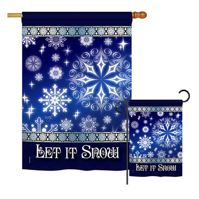 Drapeau en polyester à 2 côtés let it rêve de neige wonderland