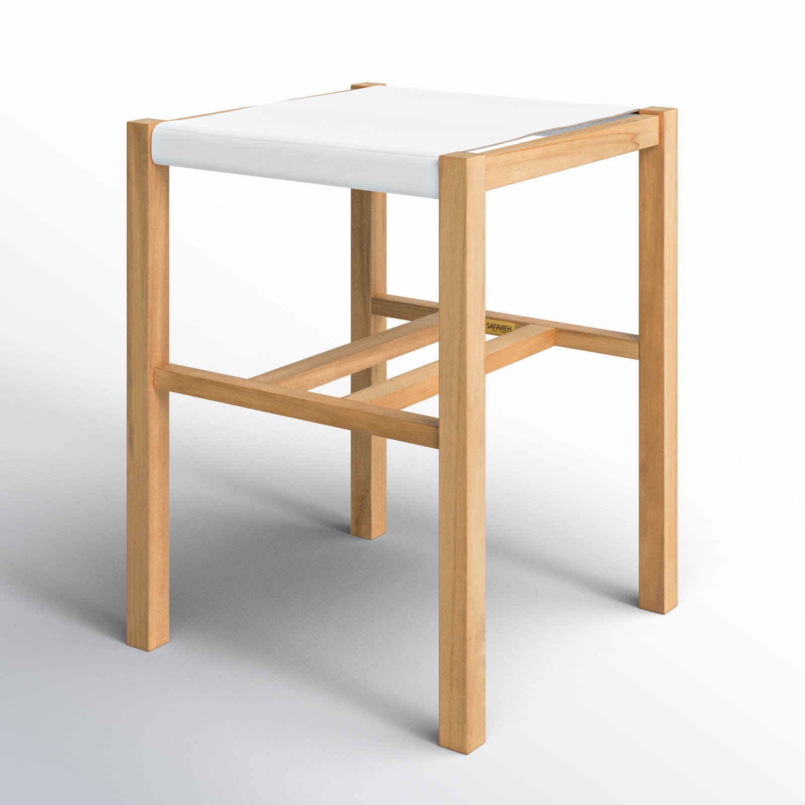 Breckenridge 26" Bar Stool, White/Natural