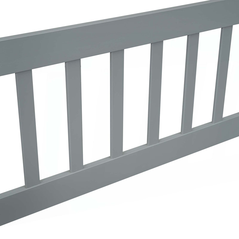 Wood House-Shaped Floor Bed with Fence,Guardrails