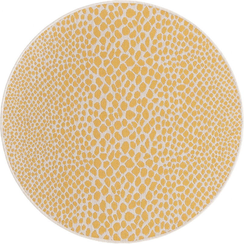 Tapis d'extérieur couleur or, Rond 4 pi