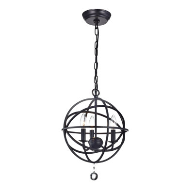 Luminaire suspendu sphère unique 3 lumières Eastcote