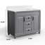 Meuble-lavabo simple 42 po avec plateau en marbre et lavabo en céramique-35367694