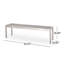 Banc de salle à manger d'extérieur moderne en aluminium avec siège en faux bois, gris et argent