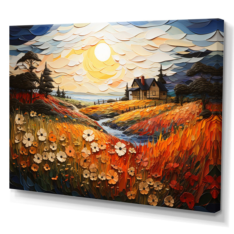 Marteka Farmhouse Seasons Pointillism II - impression, H 12 po x l 20 po, Toile tendue