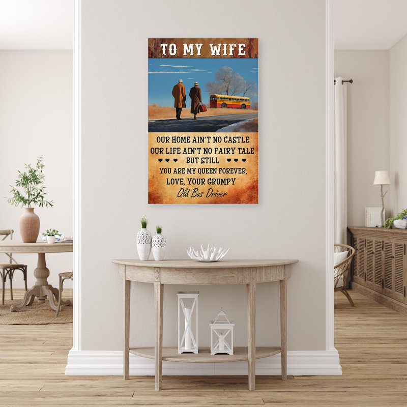 To My Wife Old Bus Chauffeur sur toile, H 36 po x l 24 po x P 1,25 po