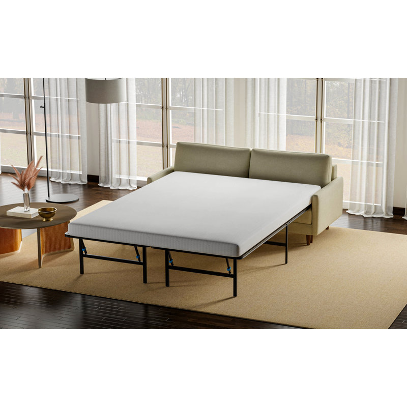 Matelas pour grand lit, 4,64 po, mousse à mémoire de forme de 1 po et mousse à haute densité de 3,72 po, tricot de 280 g / m², lit à bascule blanc et gris de 4,64 po de hauteur, tricoté à 100%, antidérapant