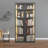Tall Glass Display Cabinet 5-Tier Curio Cabinets Dining Cabinet With 4 Adjustable Shelves And Light Strip, Metal Frame Display Case Tempered Glass Display Shelf Collection Display Case Cabinet