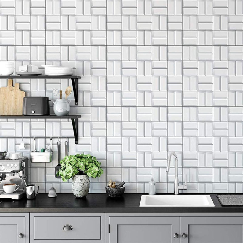 5.91'' W x 5.91'' L PVC Peel and Stick Mosaic Tile