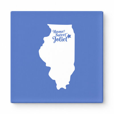 Home Sweet Joliet — Illinois State Silhouette — Canvas Wall Art