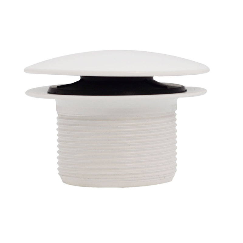 1-1/2" NPSM Coarse Thread Mushroom Tip-Toe Bathtub Drain Trim, Matte White