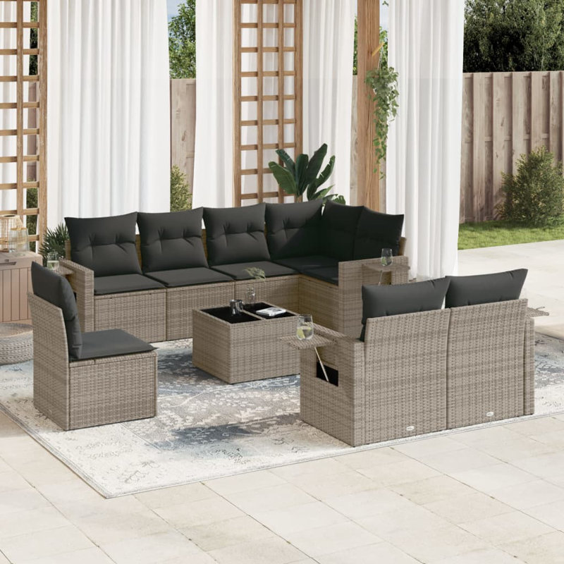 Vidaxl Garden Sofa Set Grey