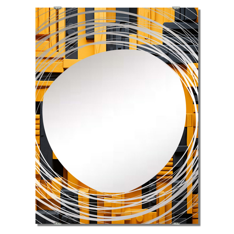 Motif tribal Ndebele - miroir mural tribal africain MIR131870, 40 po x 30 po