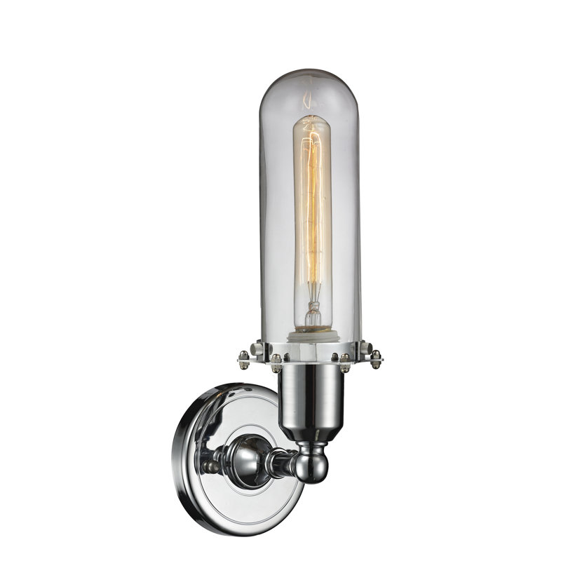 Eleanor Armed Sconce, Clear, Polished Chrome