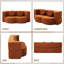 Canapé-lit pliable en velours sans os 75,5 po Lychee, sans assemblage requis avec deux coussins, orange-1211699793
