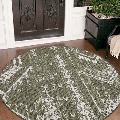 Tapis intérieur / extérieur en polypropylène tissé à la machine Braeleigh