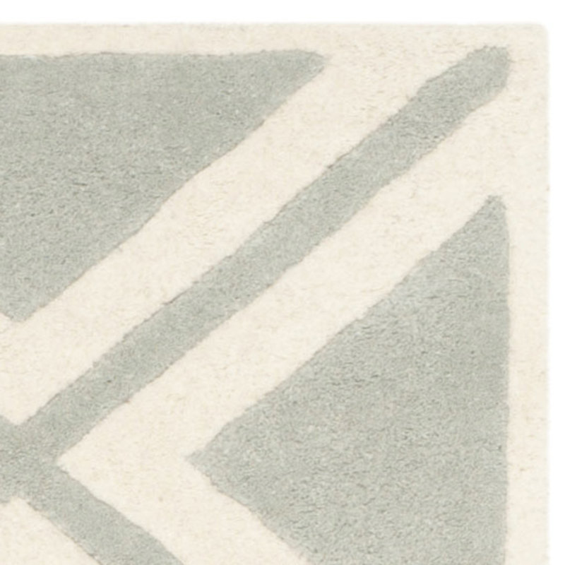 Teresita Hand Tufted Wool Geometric Rug, Square 5'