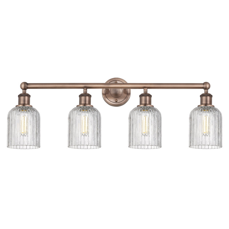Fiennes 4 - Light Dimmable Vanity Light, Antique Copper, Clear