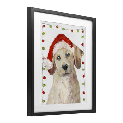 «Santa Paws Pup», reproduction sous verre, conception de Sally Swatland