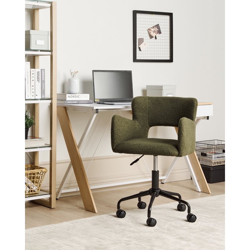Raeonna Polyester Office Chair, Green