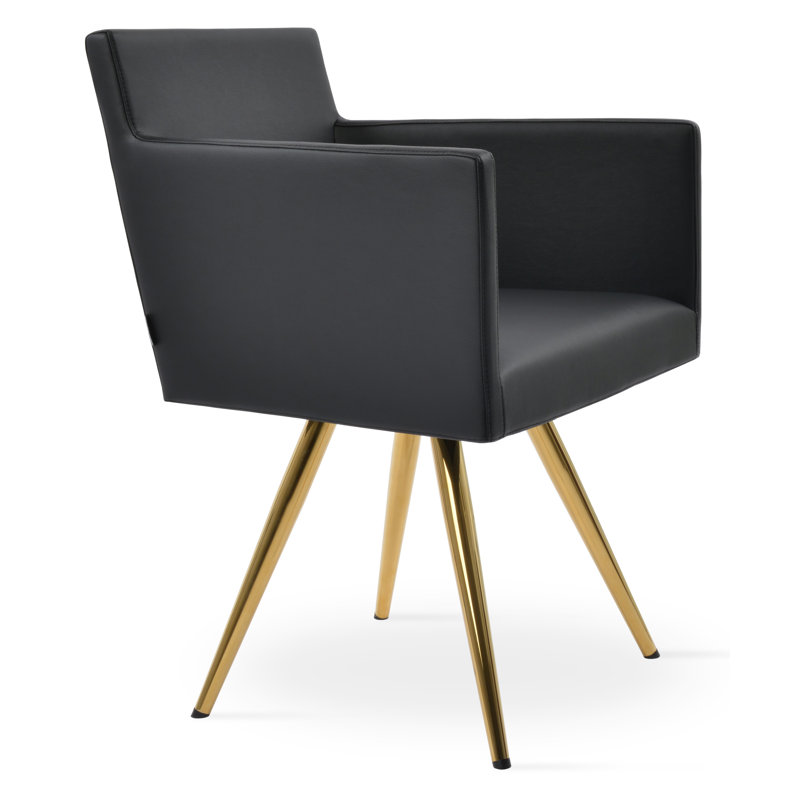 Harput 15'' H Upholstered Armchair, Black, Natural