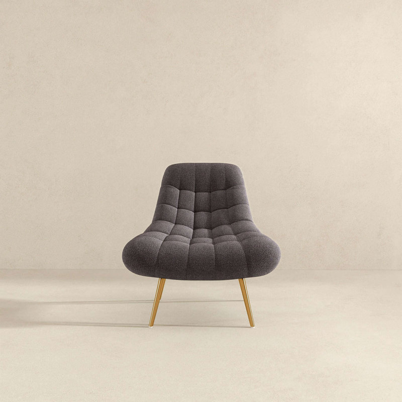 Méridienne Aubrey French Boucle, Black Cushion/Bronze Frame