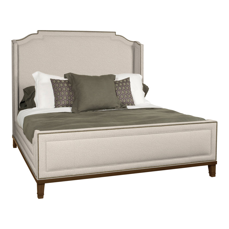 Pennington Solid Wood Wingback Bed, Yes, Nadia Steam, Havana