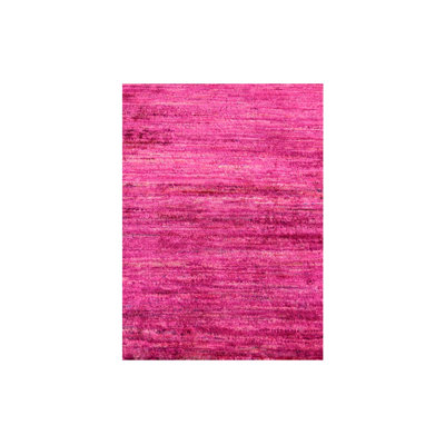 Tapis noué à la main 2 pi x 3 pi en soie unie Sari
