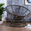 Fauteuil d'appoint ergonomique pivotant, design moderne en rotin d'acier pour la maison