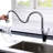 SUMERAIN Pull Down Kitchen Faucet Lead-free Stainless Steel Single Handle Kitchen Sink Faucet-114147331