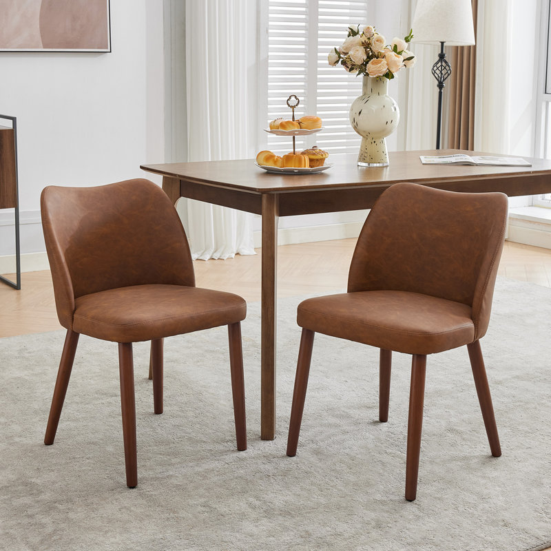 44cm H Solid Wood Stacking Side Chair, Brown