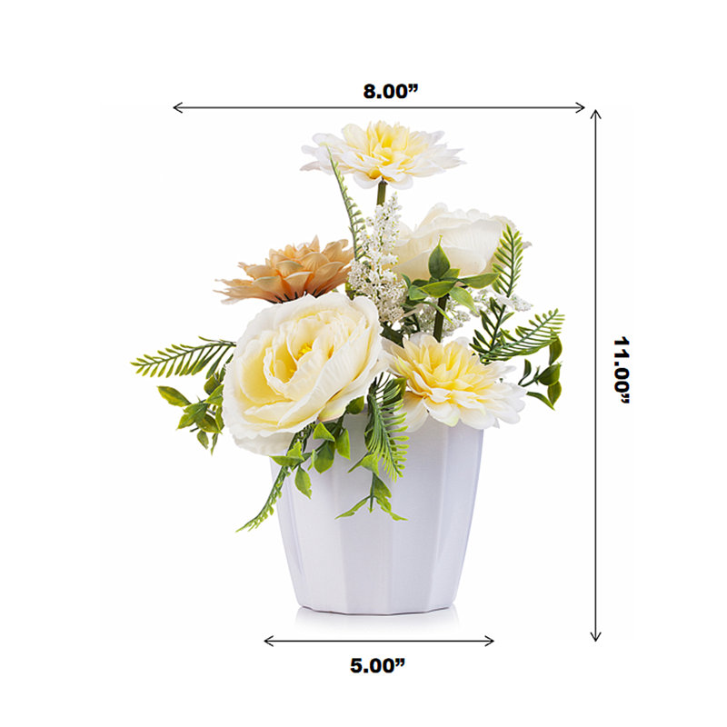 Silk Arrangement in Pot, Beige