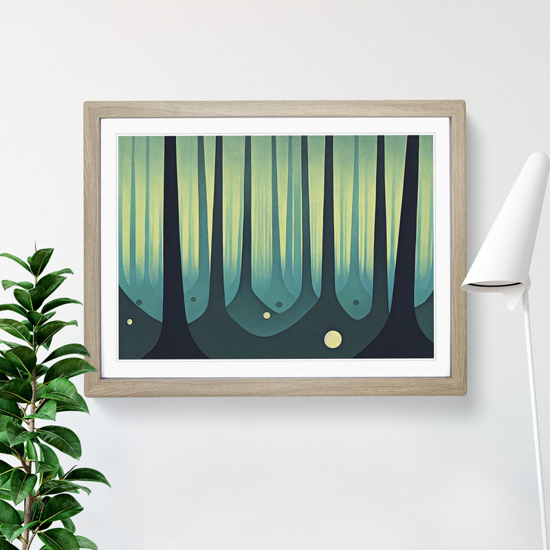 Extraordinary Forest - Single Picture Frame Painting, 46cm H x 64cm W x 2cm D, Oak