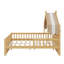Lit de maison en bois avec tablette de tête de lit, lit à baldaquin avec garde-corps et baldaquin en tissu amovible-2024230105-2024230096