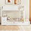 Lit superposé blanc avec lit gigogne simple, rangement pour bureau