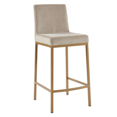 Ensemble de 2 tabourets de comptoir 26 "Nonna, beige et or vieilli Nonna