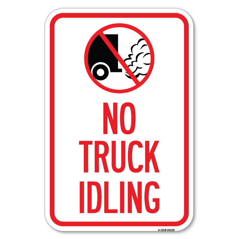 Panneau d'allée «Pas de camion au ralenti» / 24125, H 18 po x l 12 po x P 1 po