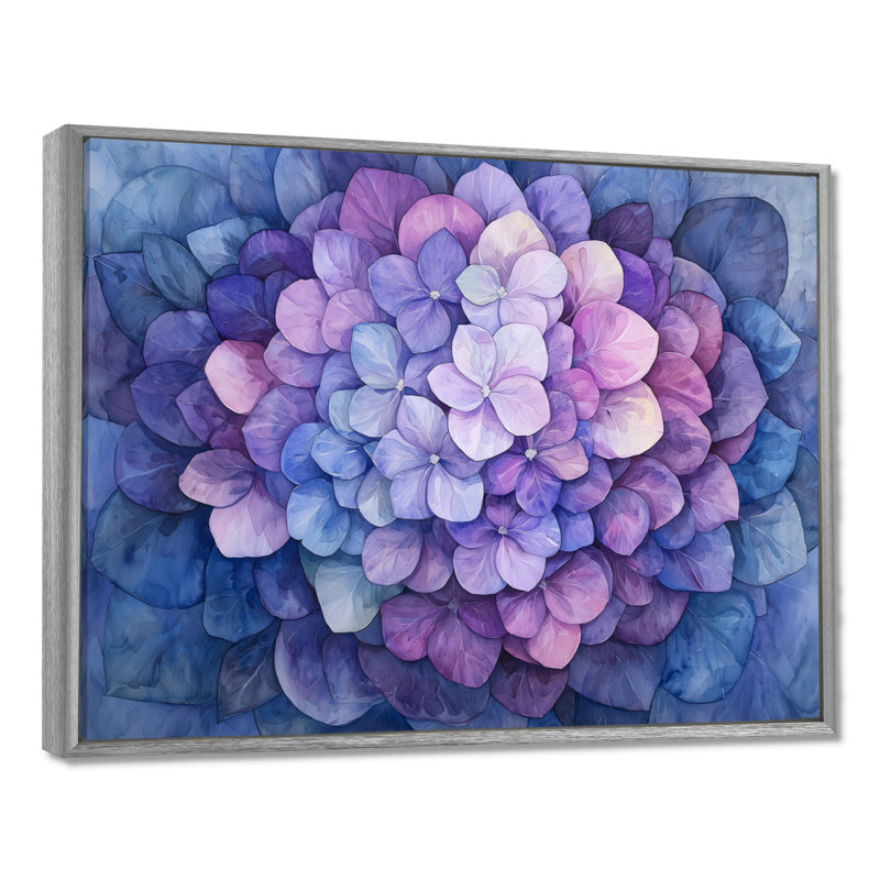 Irjat - Floral Wall Art, Silver, 34" H x 44" W, Floater Framed Print