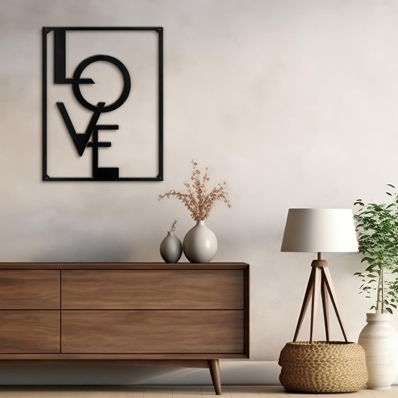 Wall Decor on Metal, 12" H x 10" W x 0.05" D, Black