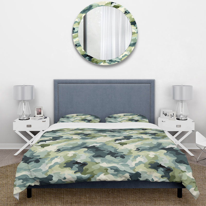 Juriaan Zen Retreat Serene Camouflage - Ensemble de housse de couette camouflage - Microfibre de polyester